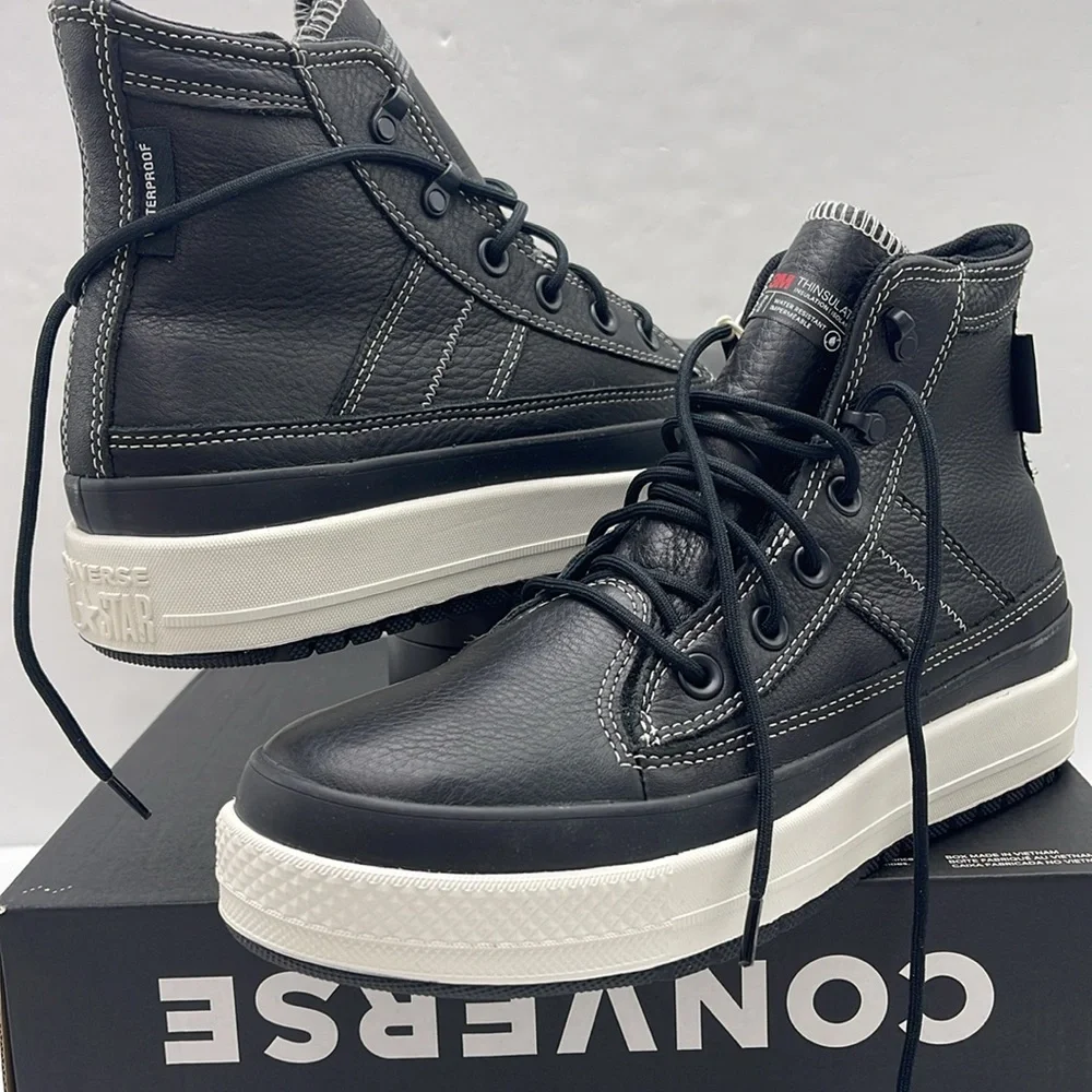 Converse WMNS Leather High-Tops A08555C CTAS EQUIP WP HI
BLACK/BLACK/VINTAGE WHT - Picture 10 of 16